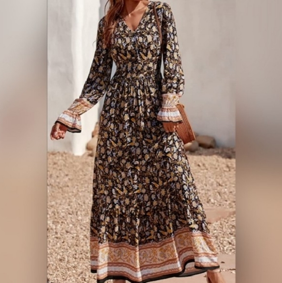 🌞Long Sleeve Maxi Dress - Picture 2 of 4